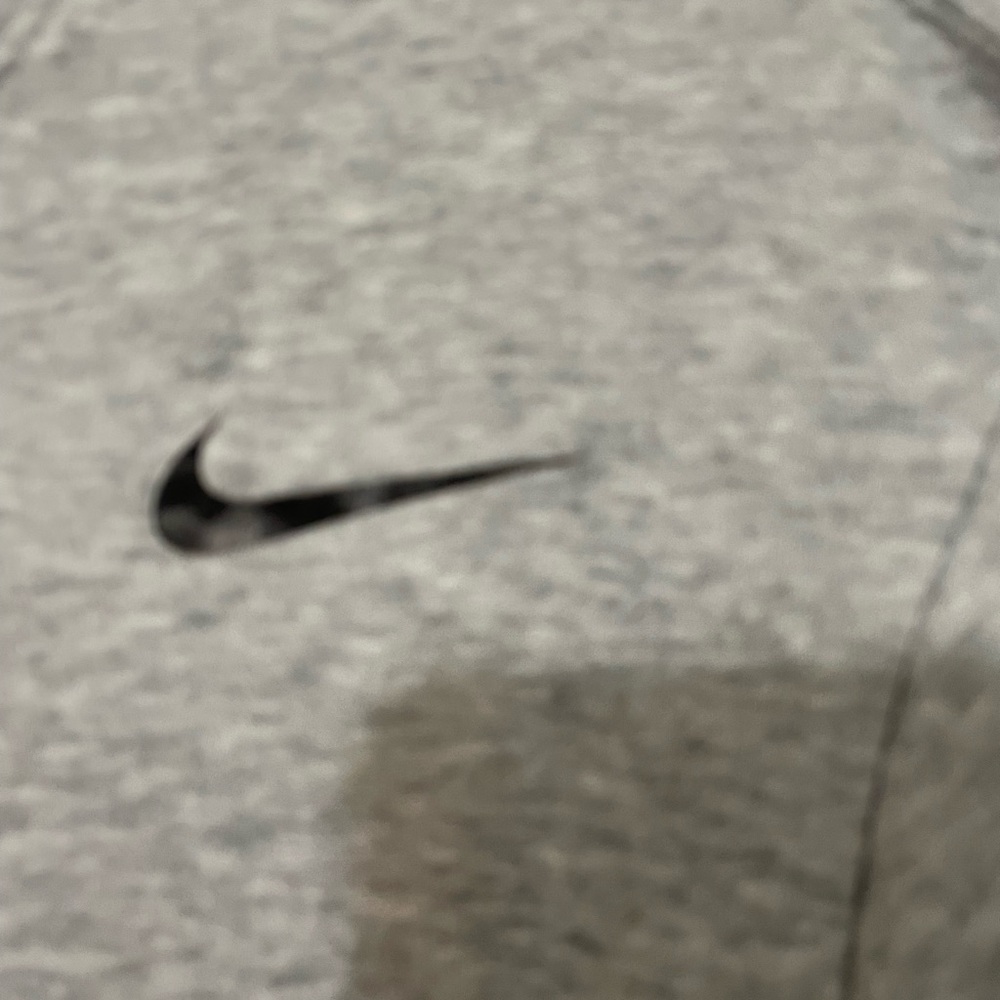 The Nike Tee Dri Fit Athletic Cut Short sleeve Gray Classic T Shirt swoosh Logo - Picture 2 of 5